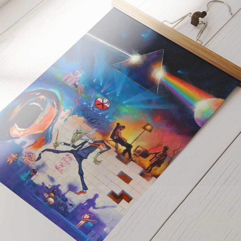 Pink Floyd Poster - The Wall Dark Side of The Moon Fine Art