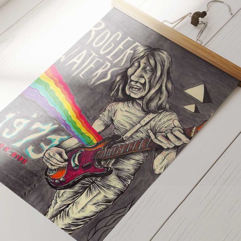 Pink Floyd Poster - Roger Waters Drawing Art