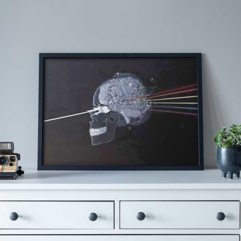 Pink Floyd Poster - Skulll Dark Side Of The Moon Pink Floyd Poster - Skulll Dark Side Of The Moon