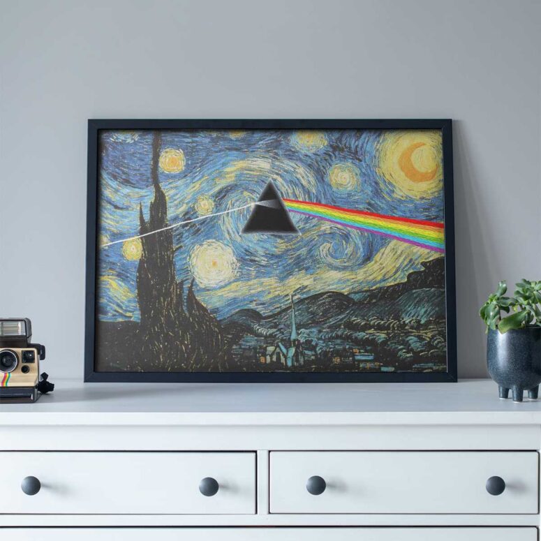 Pink Floyd Poster - Starry Night Dark Side Of The Moon Van Gogh Pink Floyd Poster - Starry Night Dark Side Of The Moon Van Gogh