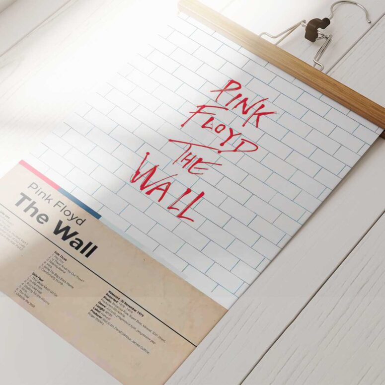 Pink Floyd Poster - The Wall Album List Art Pink Floyd Poster - The Wall Album List Art