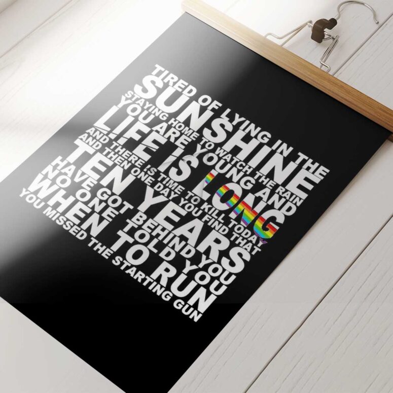 Pink Floyd Poster - Tired of lying in the sunshine staying home to watch the rain Pink Floyd Poster - Tired of lying in the sunshine staying home to watch the rain