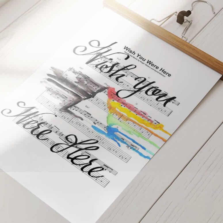 Pink Floyd Poster - Wish You Were Here Pink Floyd Sheet Music