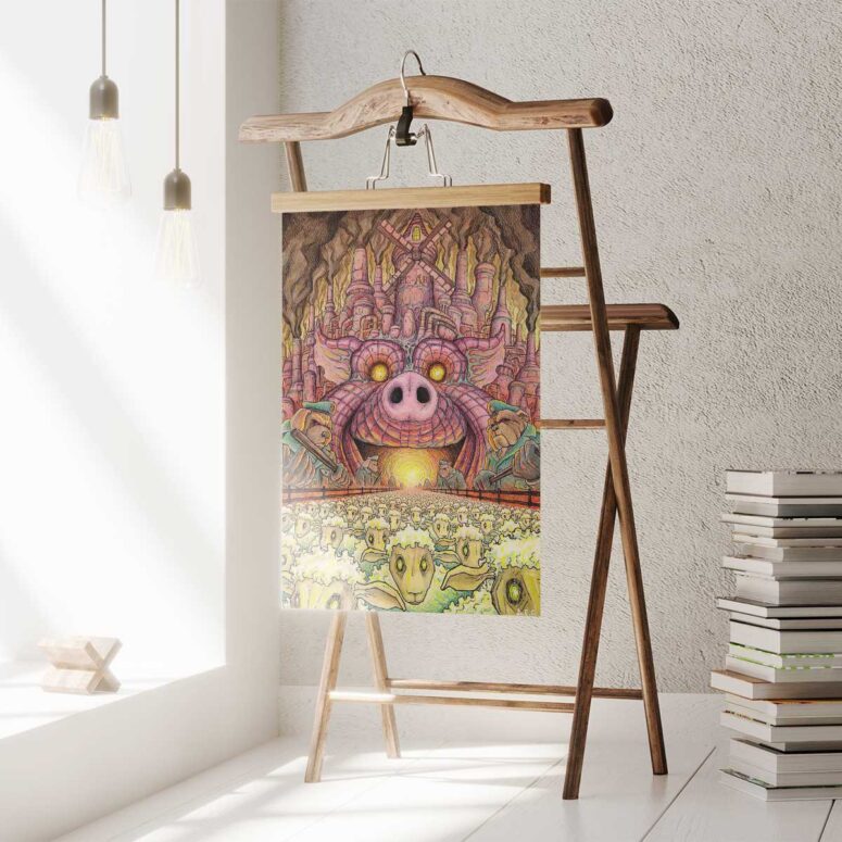 Pink Floyd Poster - Animals Farm Tribute Painting