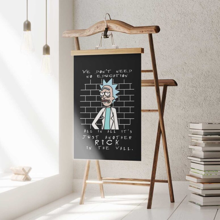 Pink Floyd Poster - Just another Rick in the wall Rick And Morty Pink Floyd Poster - Just another Rick in the wall Rick And Morty