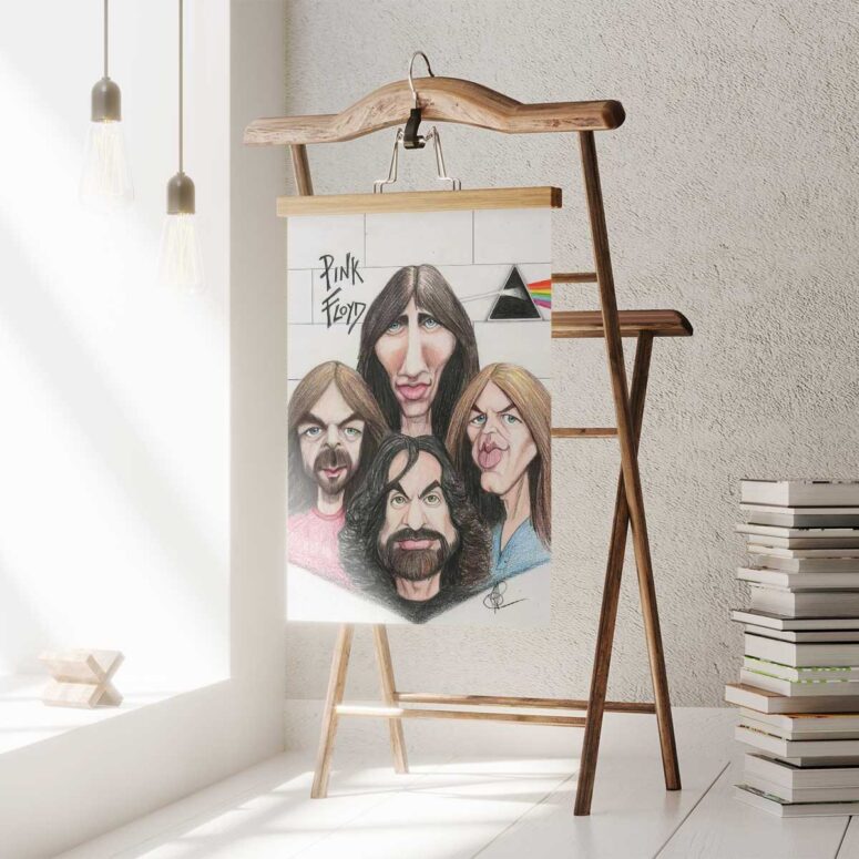 Pink Floyd Poster - Member Pencil Draw