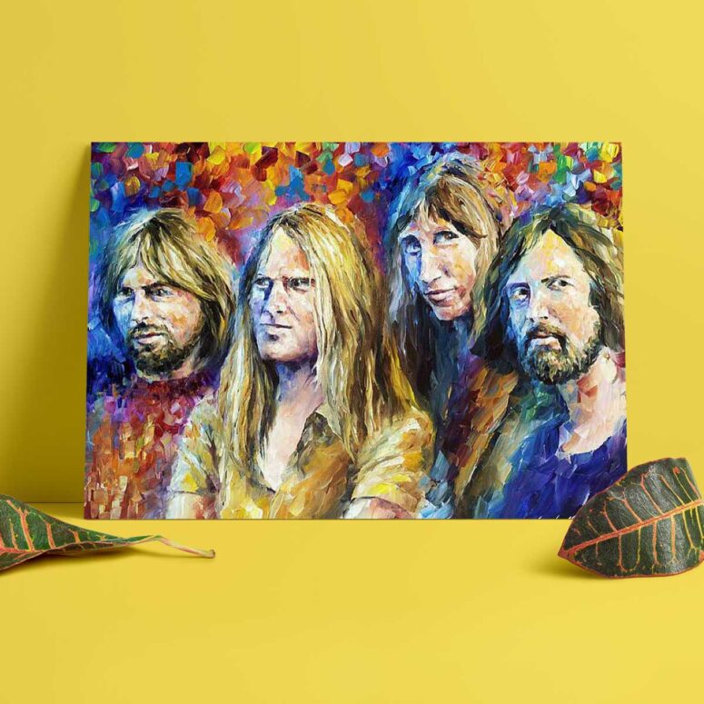 Pink Floyd Poster - Members Water Color Art