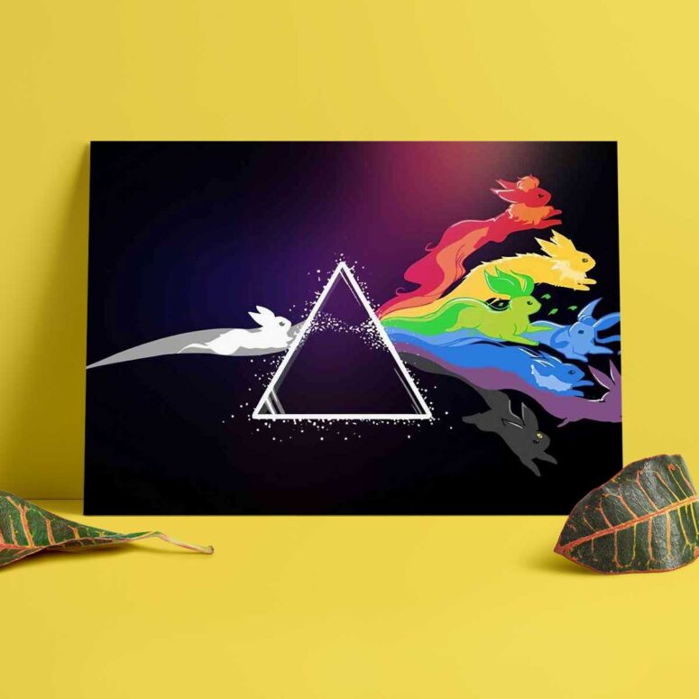 Eeve Evolution Dark Side Of The Moon Pokemon Pink Floyd Shirt