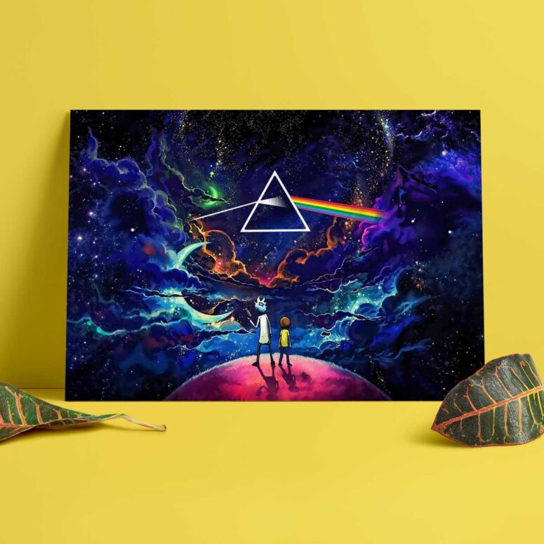 Pink Floyd Poster - Rick and Morty The Dark Side Of The Moon