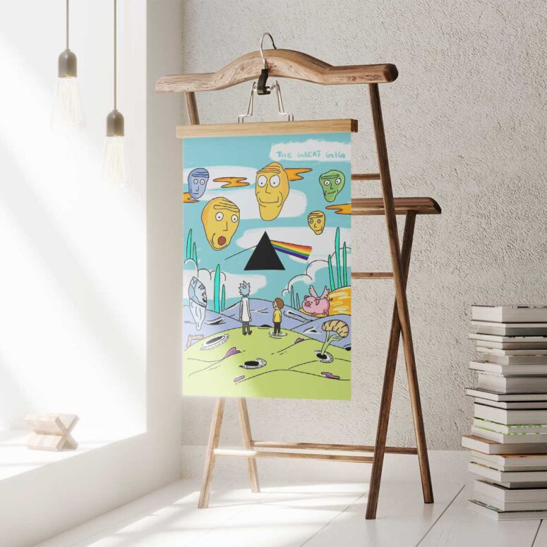 Pink Floyd Poster - Rick and Morty Looking to DSOTM Pink Floyd Poster - Rick and Morty Looking to DSOTM