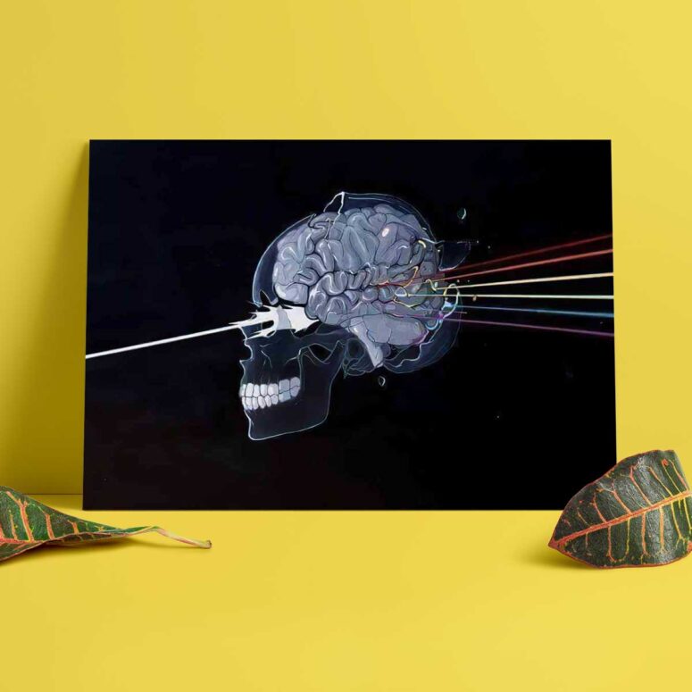 Pink Floyd Poster - Skulll Dark Side Of The Moon Pink Floyd Poster - Skulll Dark Side Of The Moon