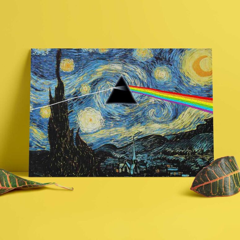 Pink Floyd Poster - Starry Night Dark Side Of The Moon Van Gogh Pink Floyd Poster - Starry Night Dark Side Of The Moon Van Gogh