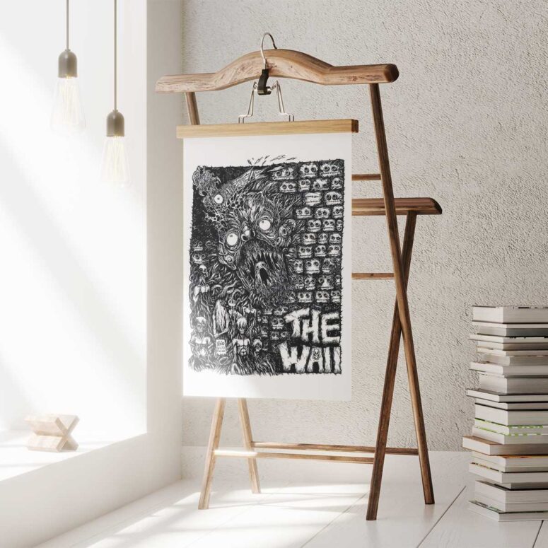 Pink Floyd Poster - The Wall Line Art Pink Floyd Poster - The Wall Line Art