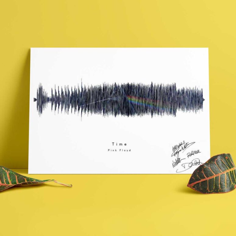 Pink Floyd Poster - Time by Pink Floyd Sound Wave Art