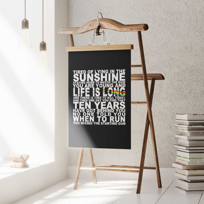 Pink Floyd Poster - Tired of lying in the sunshine staying home to watch the rain Pink Floyd Poster - Tired of lying in the sunshine staying home to watch the rain