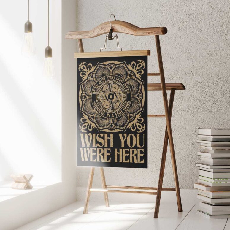 Pink Floyd Poster - Wish You Were Here Were just two lost souls Swimming in a fish bowl Pink Floyd Poster - Wish You Were Here Were just two lost souls Swimming in a fish bowl