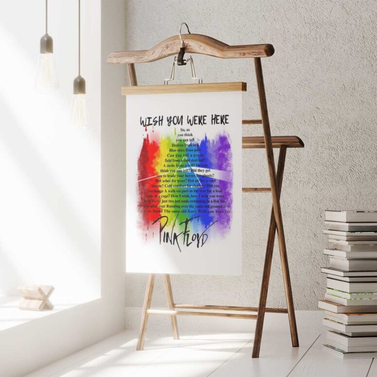 Pink Floyd Poster - Wish You were here lyric Art