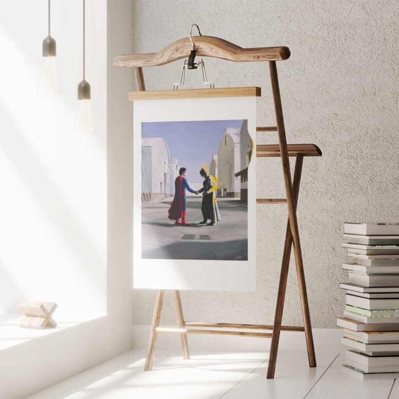 Pink Floyd Poster - Superman vs Batman Wish You Were Here Pink Floyd Poster - Superman vs Batman Wish You Were Here