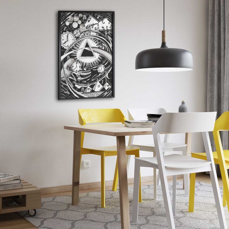 Pink Floyd Poster - DSOTM Hand Draw Art