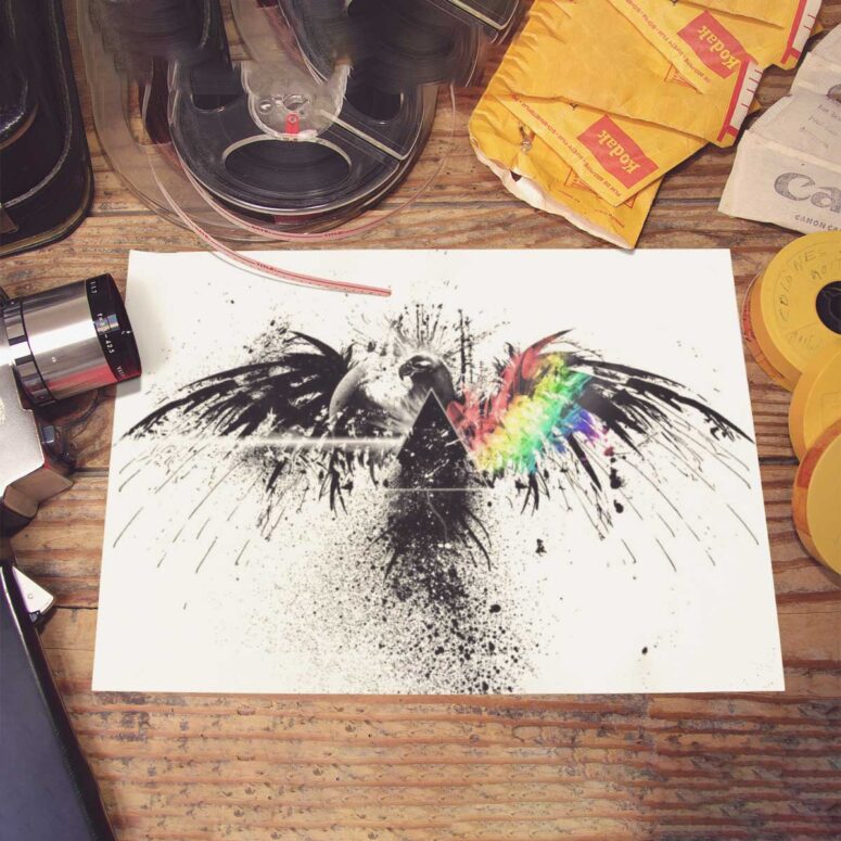 Pink Floyd Poster - Eagle Dark Side Of The Moon Wall Art Pink Floyd Poster - Eagle Dark Side Of The Moon Wall Art