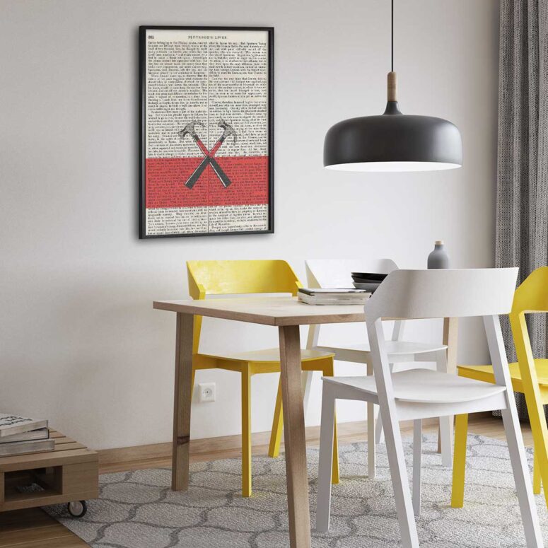 Pink Floyd Poster - Hammers The Wall Art Print on 1850 Antique Book Page