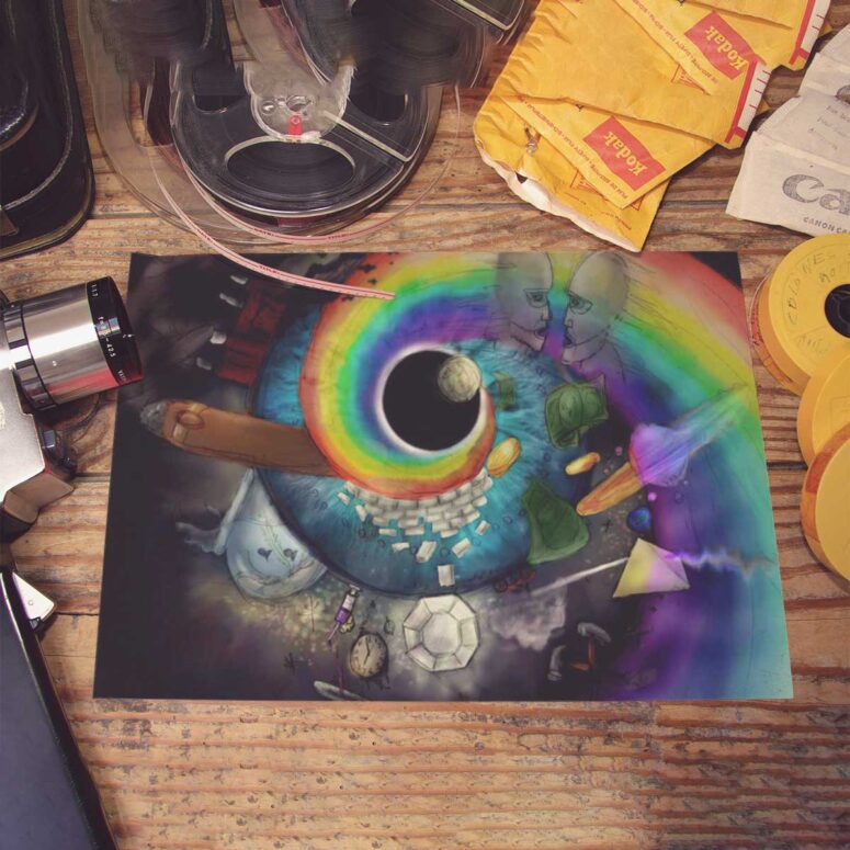 Pink Floyd Poster - Album Collage Art