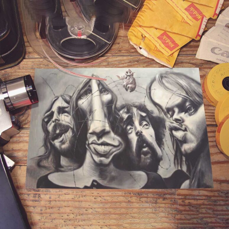 Pink Floyd Poster - Band Hand Drawing Art Pink Floyd Poster - Band Hand Drawing Art