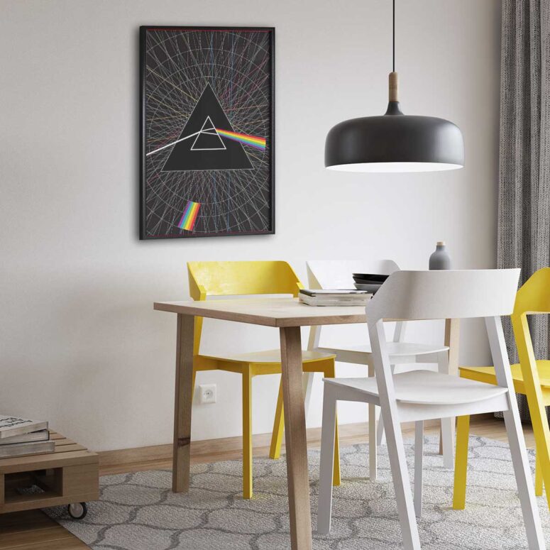The Dark Side Of The Moon Pink Floyd Poster - Line Art