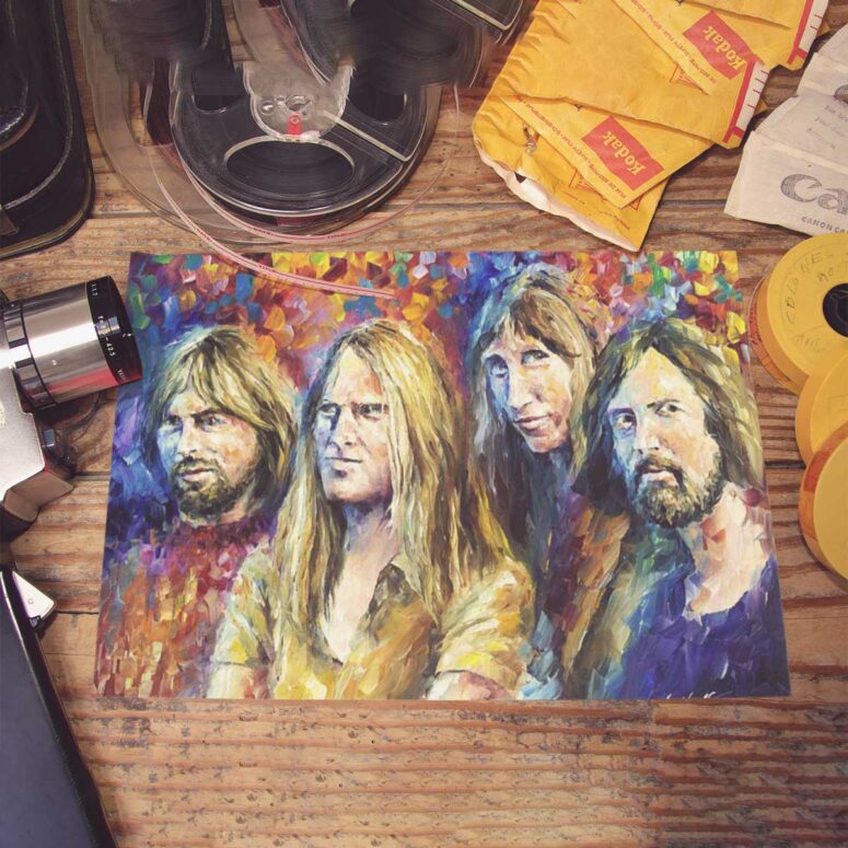 Pink Floyd Poster - Members Water Color Art