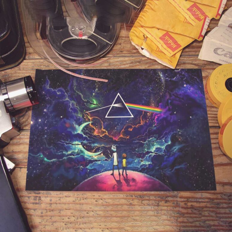 Pink Floyd Poster - Rick and Morty The Dark Side Of The Moon