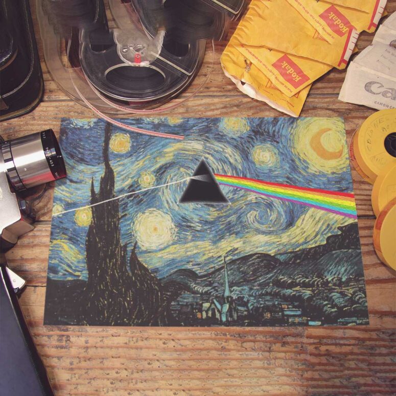 Pink Floyd Poster - Starry Night Dark Side Of The Moon Van Gogh Pink Floyd Poster - Starry Night Dark Side Of The Moon Van Gogh