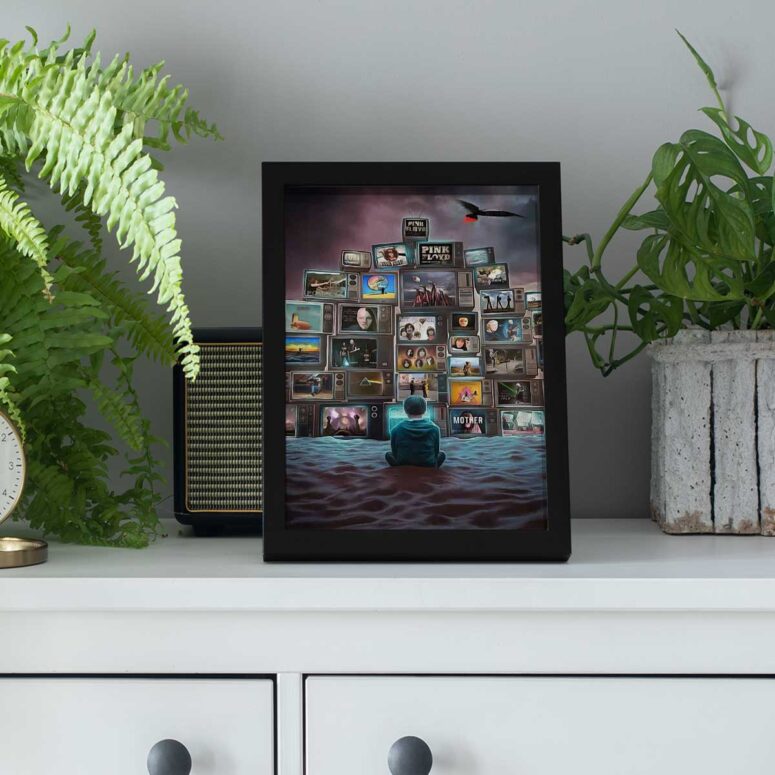 Pink Floyd Poster - Boy Watching Pink Floyd Show Pink Floyd Poster - Boy Watching Pink Floyd Show