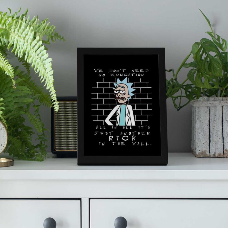 Pink Floyd Poster - Just another Rick in the wall Rick And Morty Pink Floyd Poster - Just another Rick in the wall Rick And Morty