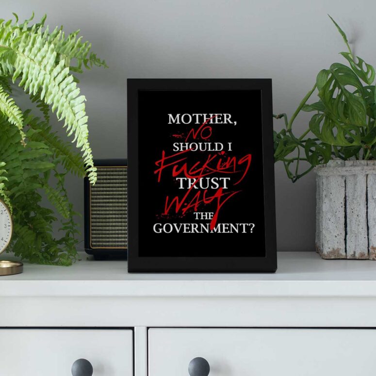 Pink Floyd Poster - No fuking Way Mother Should I trust the goverment Pink Floyd Poster - No fuking Way Mother Should I trust the goverment
