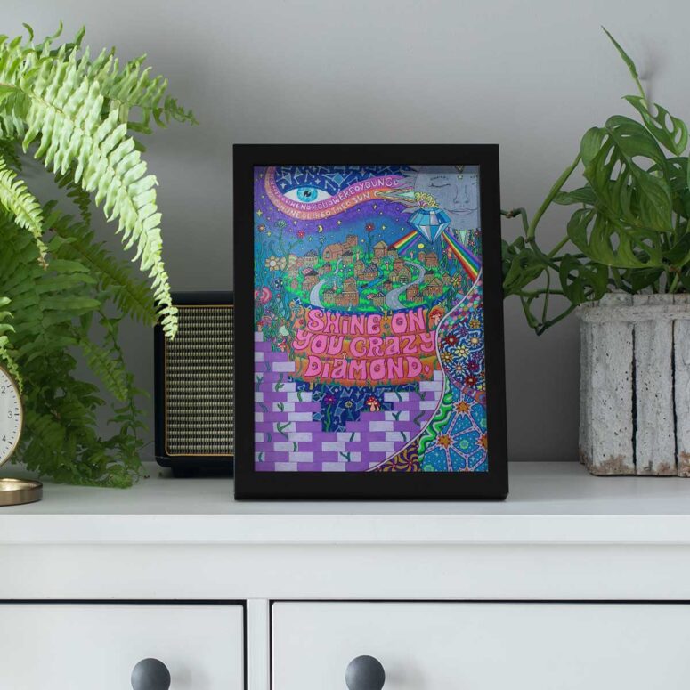 Pink Floyd Poster - Shine On You Crazy Diamond Inspired Pink Floyd Poster - Shine On You Crazy Diamond Inspired
