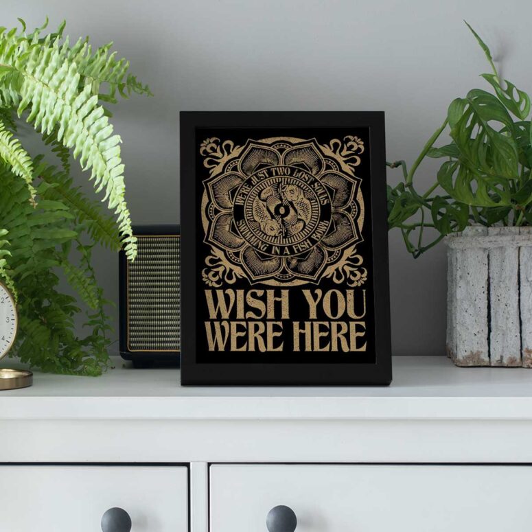 Pink Floyd Poster - Wish You Were Here Were just two lost souls Swimming in a fish bowl Pink Floyd Poster - Wish You Were Here Were just two lost souls Swimming in a fish bowl
