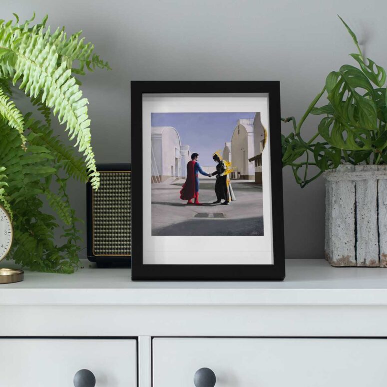 Pink Floyd Poster - Superman vs Batman Wish You Were Here Pink Floyd Poster - Superman vs Batman Wish You Were Here