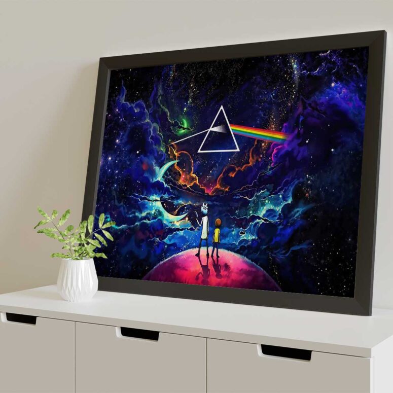 Pink Floyd Poster - Rick and Morty The Dark Side Of The Moon