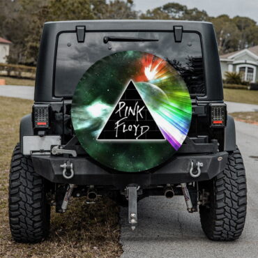Dark Side Of Moon Galaxy Green Pink Floyd Spare Tire Cover