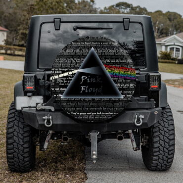 Pink Floyd Lyric Collage Prism Vintage Spare Tire Cover Pink Floyd Lyric Collage Prism Vintage Spare Tire Cover