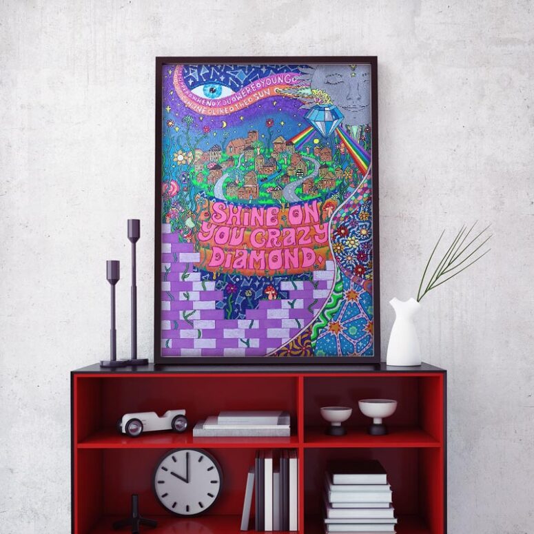 Shine On You Crazy Diamond Inspired Pink Floyd Canvas