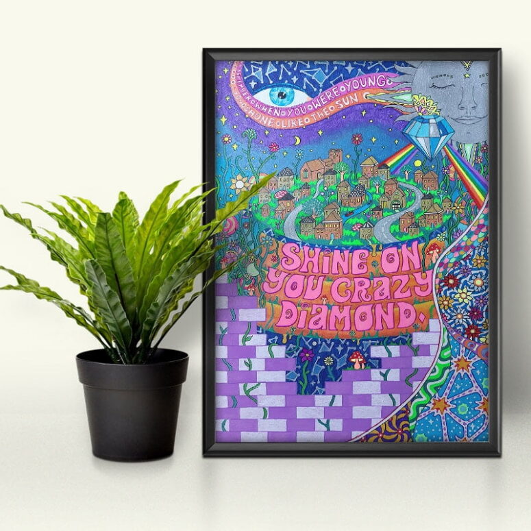 Shine On You Crazy Diamond Inspired Pink Floyd Canvas