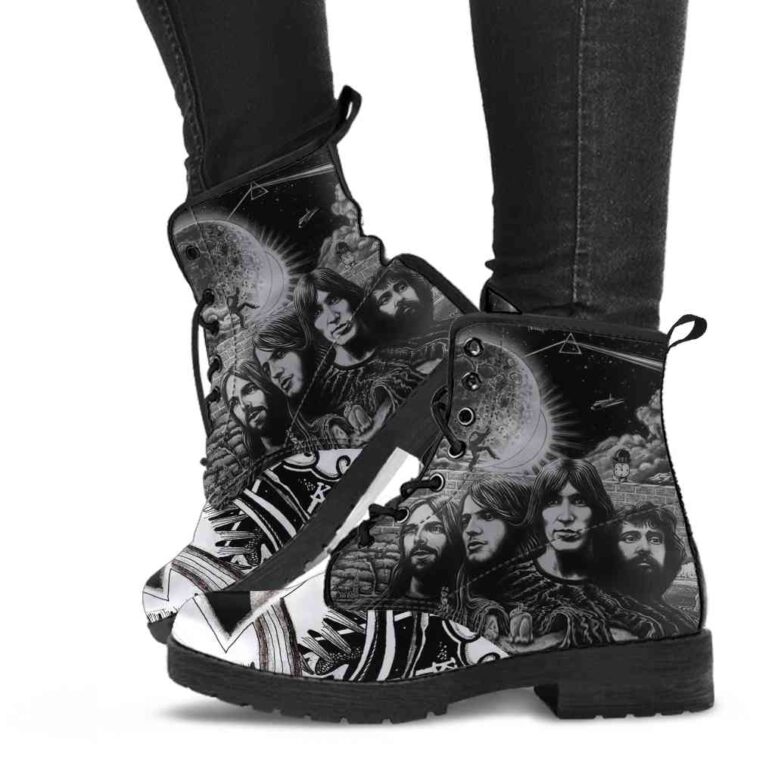 Pink Floyd Shoes - How Wish You Were Here Digital Art Leather Boots