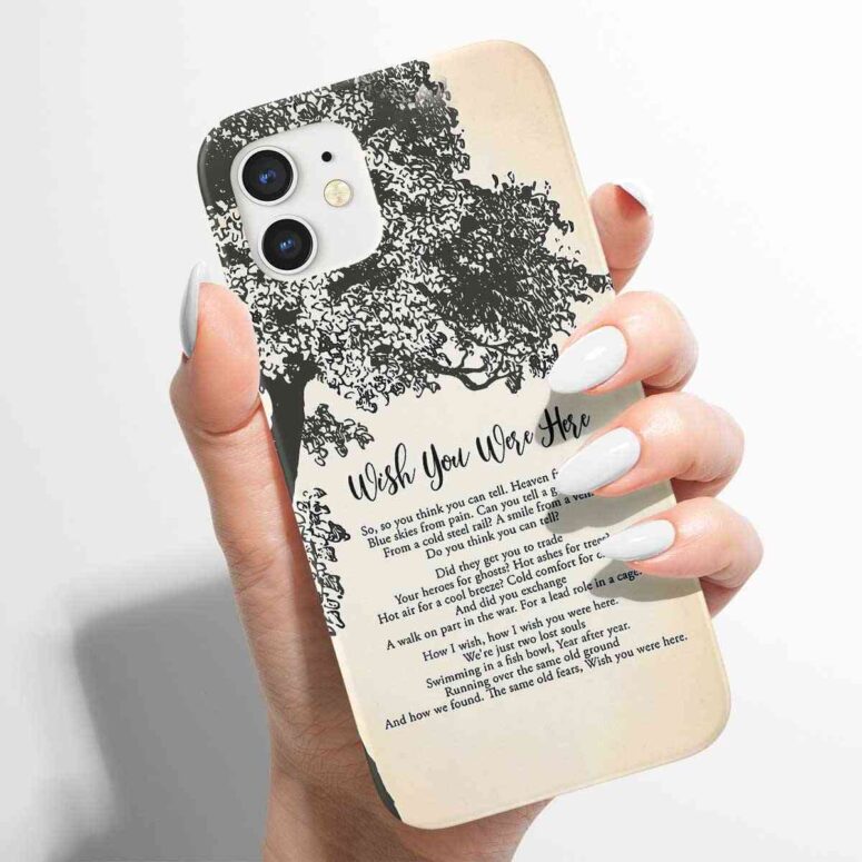 Pink Floyd Phone Case - Wish You Were Here Lyric Vintage Tree