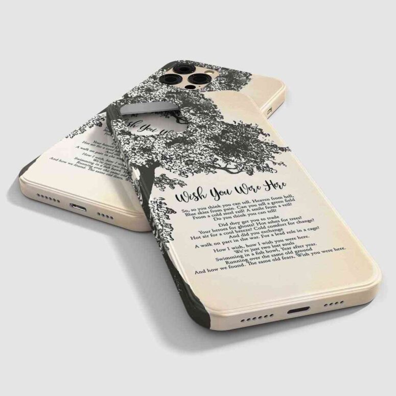 Pink Floyd Phone Case - Wish You Were Here Lyric Vintage Tree