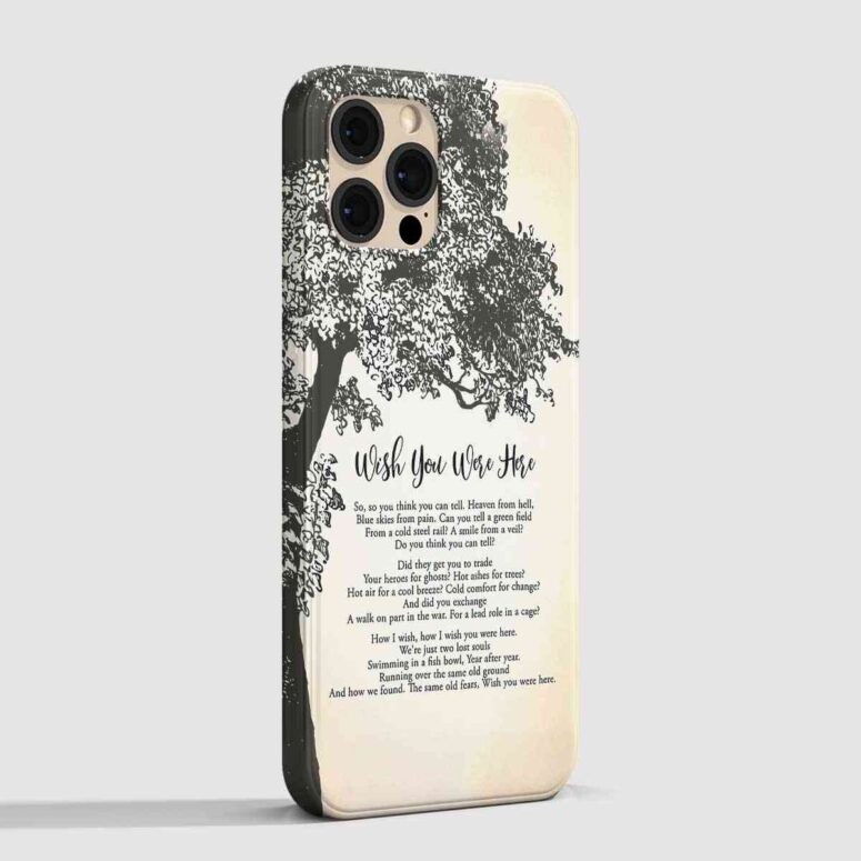 Pink Floyd Phone Case - Wish You Were Here Lyric Vintage Tree
