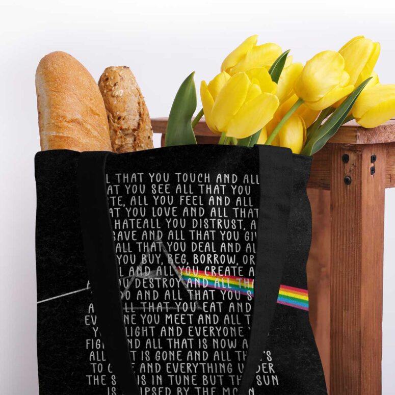 Pink Floyd Tote Bag - All that you touch and all that you see Eclipse Lyrics