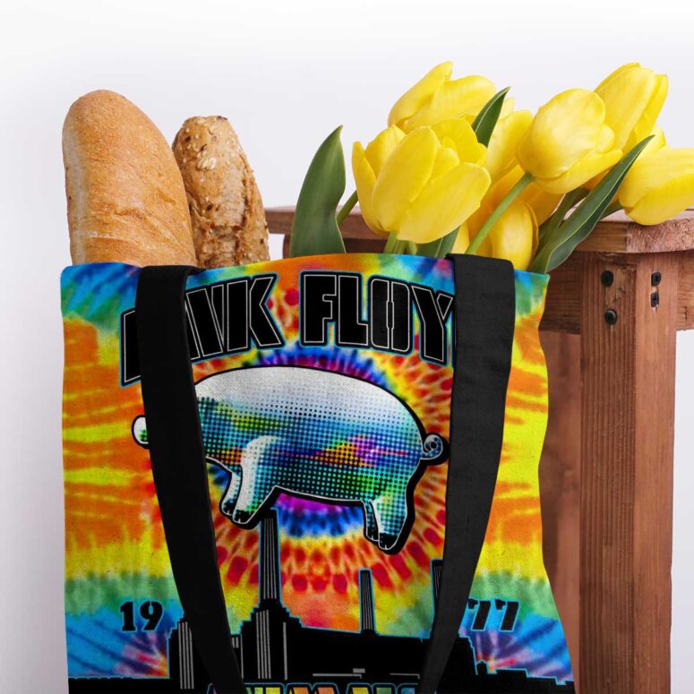 Pink Floyd Animals 1977 TieDye Tote Bag Pink Floyd Animals 1977 TieDye Tote Bag