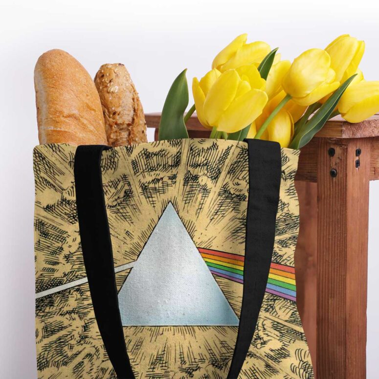 Pink Floyd Tote Bag - Dark Side Of The Moon Cartoon Style