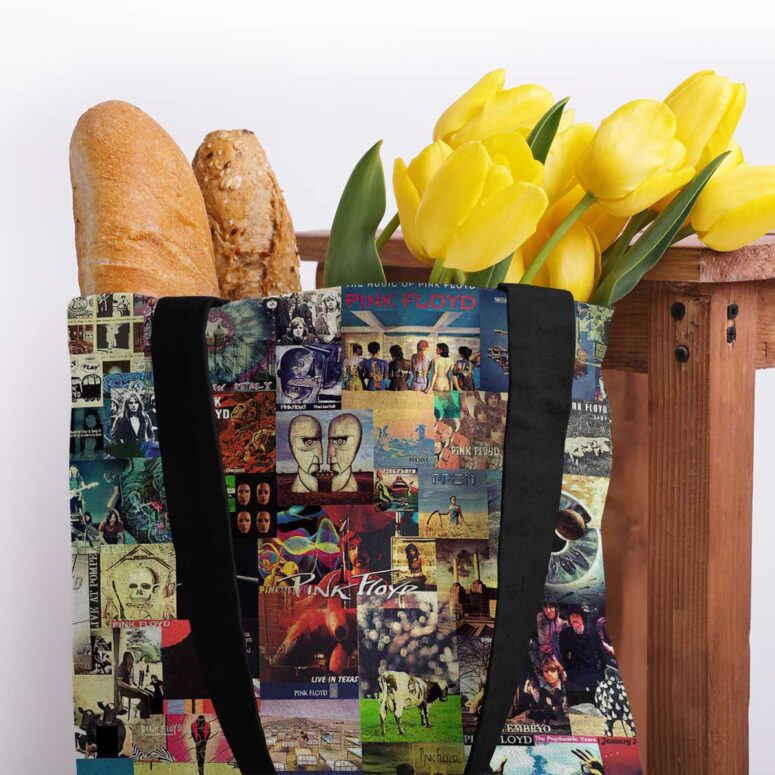 Pink Floyd Albums Collage Tote Bag